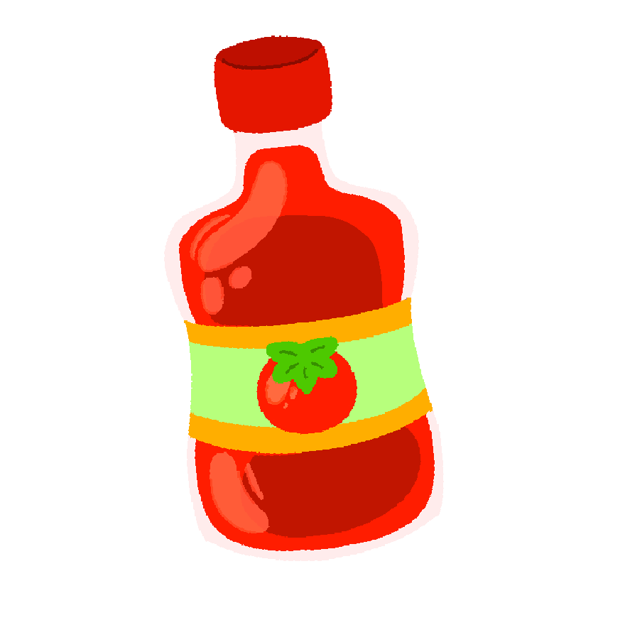 an bottle of ketchup